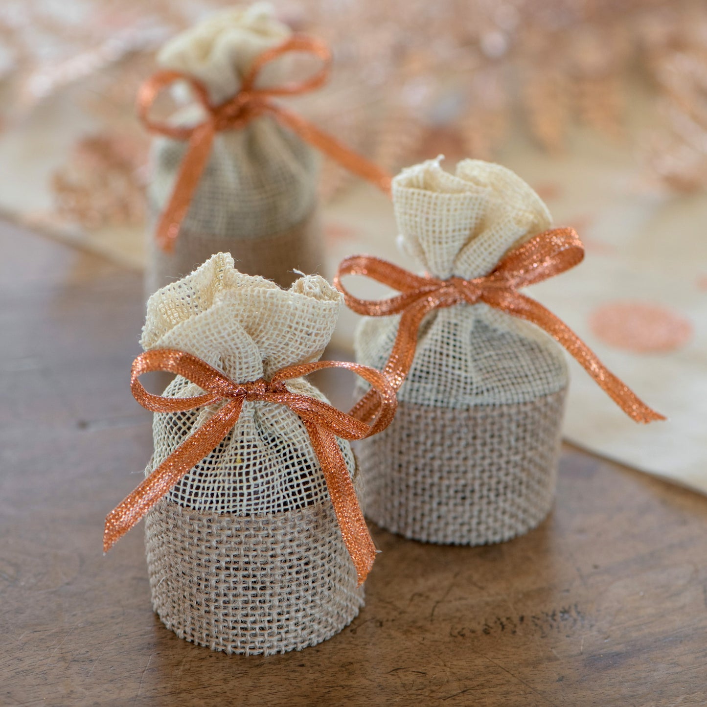 boite dragées aumonière jute mariage bapteme