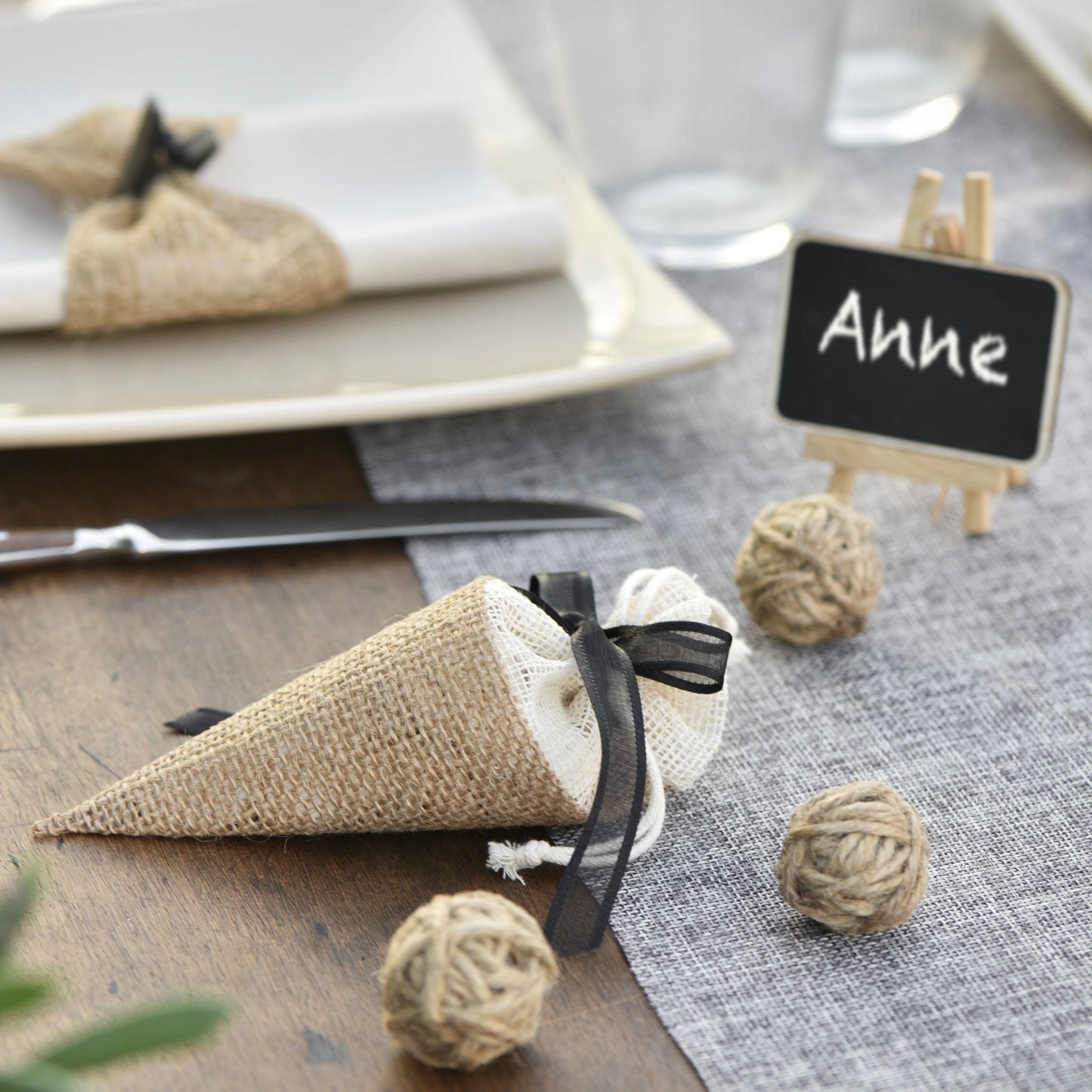 ballotin dragées cornet mariage champetre boheme