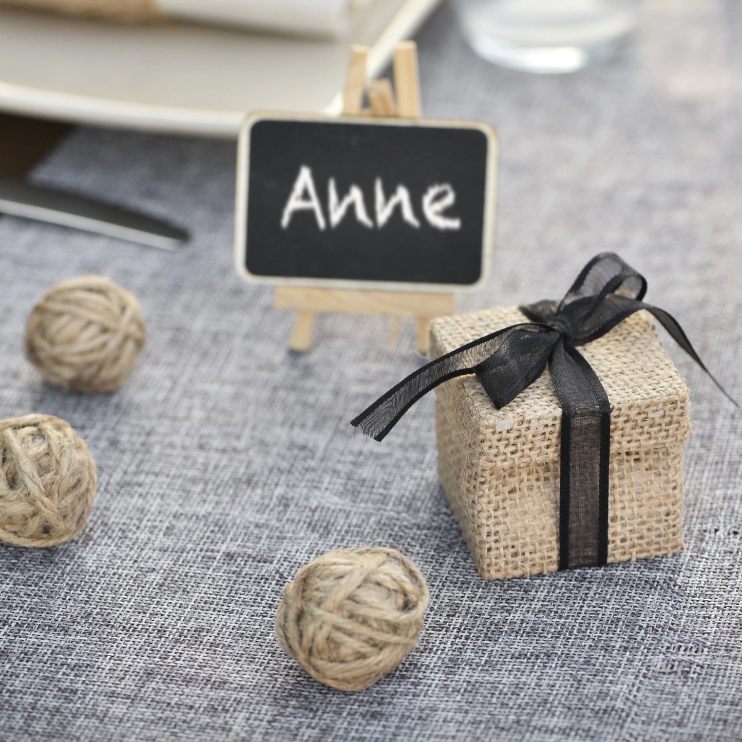 ballotin dragée jute mariage champetre