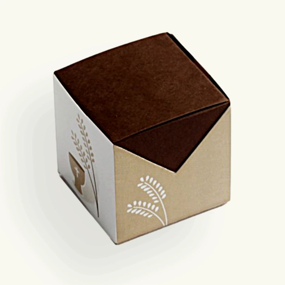 boite dragées communion blé calice marron beige