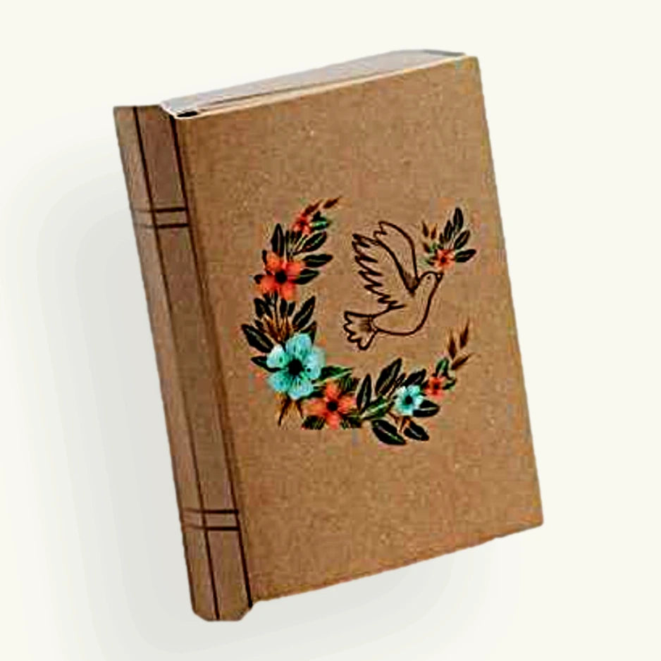 boite dragées missel colombe kraft fleurs communion