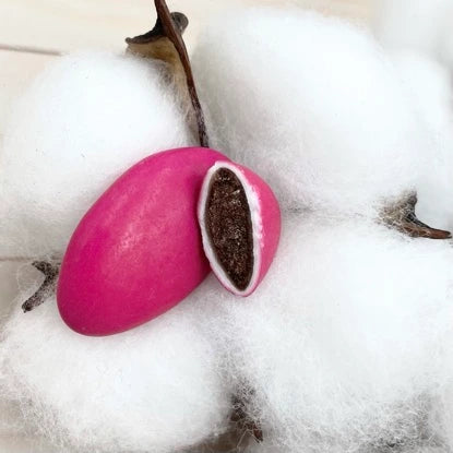 dragées chocolat rose fuchsia marine turquoise reynaud