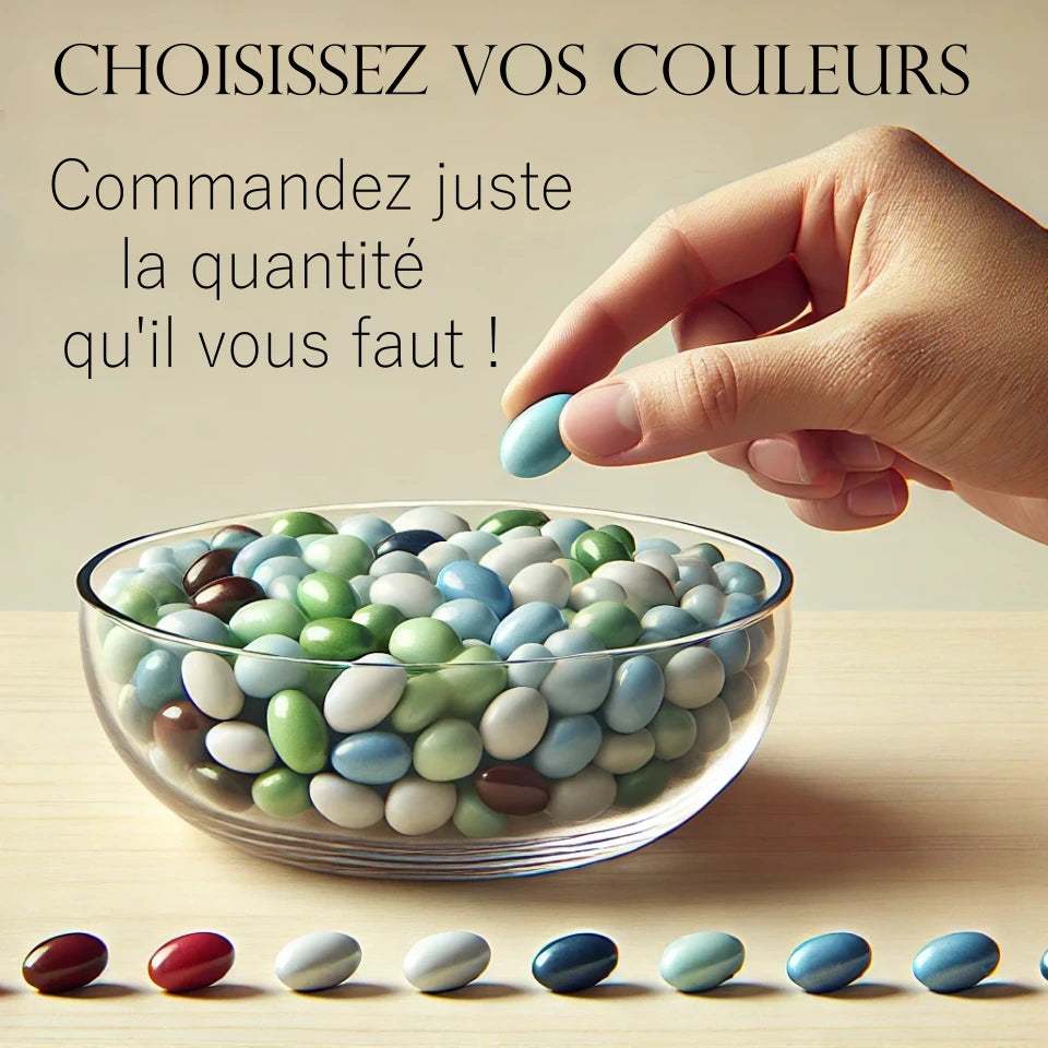 dragées sur mesure mix dragées personnalisés couleur quantité mariage baptême communion