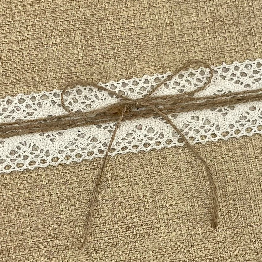 Livre d'or Bohème toile de jute et dentelle