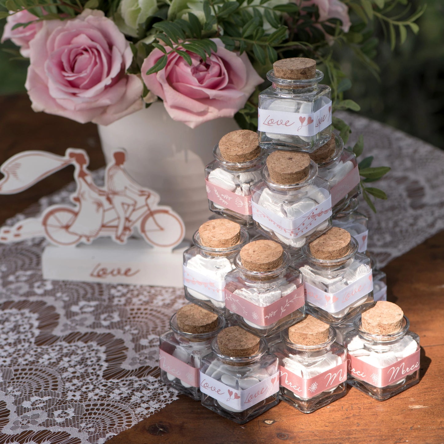pot dragées verre mariage