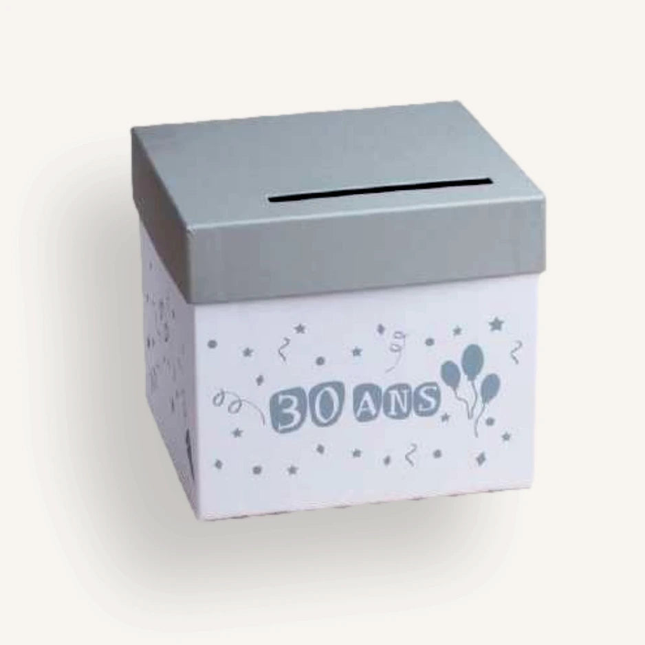 Urne anniversaire 30 ans gris et blanc