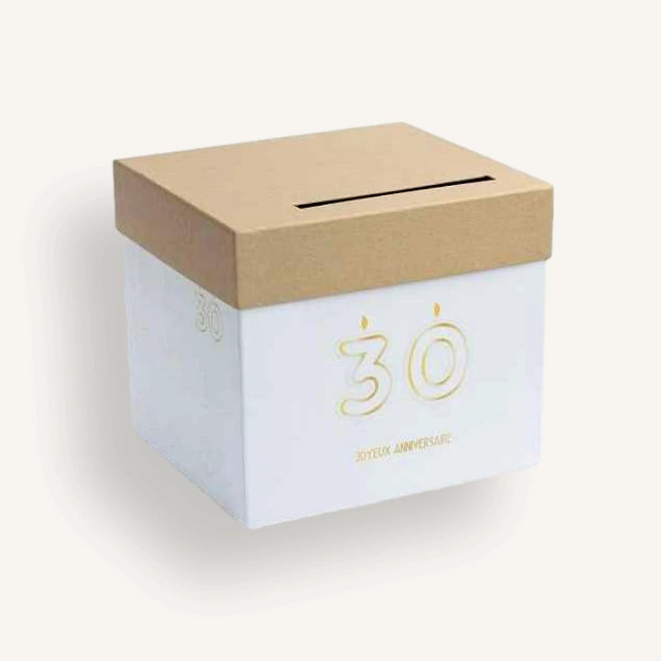 Urne Anniversaire kraft beige 30 ans bougie