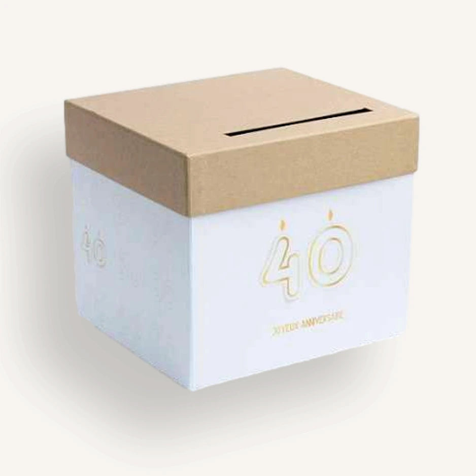 Urne Anniversaire kraft beige 40 ans bougie