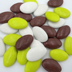 Mixte Dragées chocolat Blanc, Vert et Marron Reynaud 70% cacao