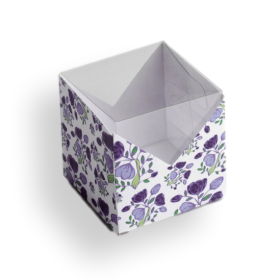 Boite dragées Liberty violet cube Alizée