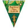 Banderole personnalisée 8 fanions Décoration salle Jungle Zoo Savane girafe singe baptême anniversaire enfant