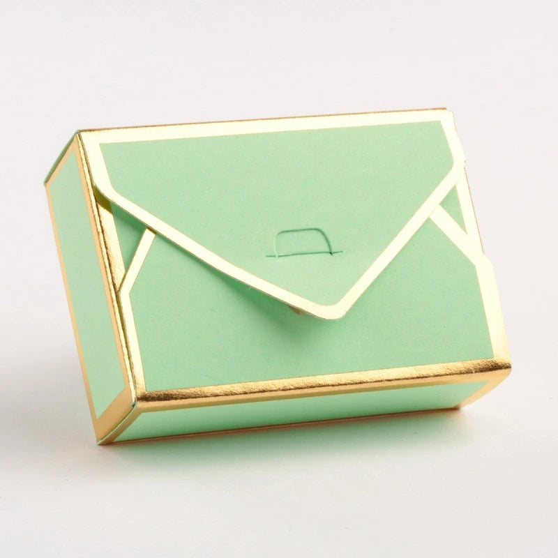 boite dragée vert et doré bapteme mariage communion