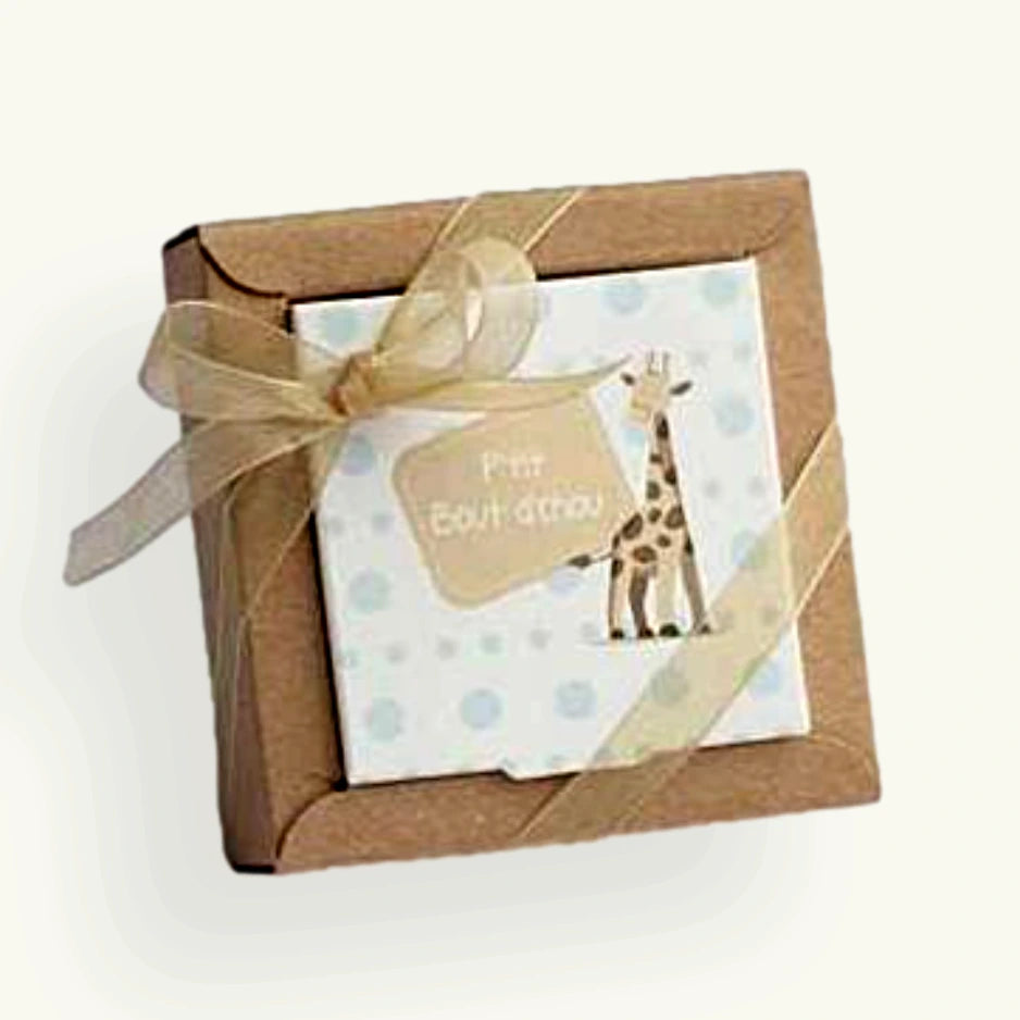 boite dragées girafe kraft naissance bapteme baby shower