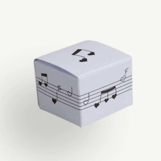 10 Boites à dragées musique couleur blanche | modèle candy pm