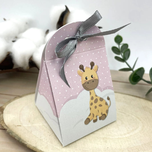 cadeau invité dragées girafe rose naissance bapteme baby shower fille