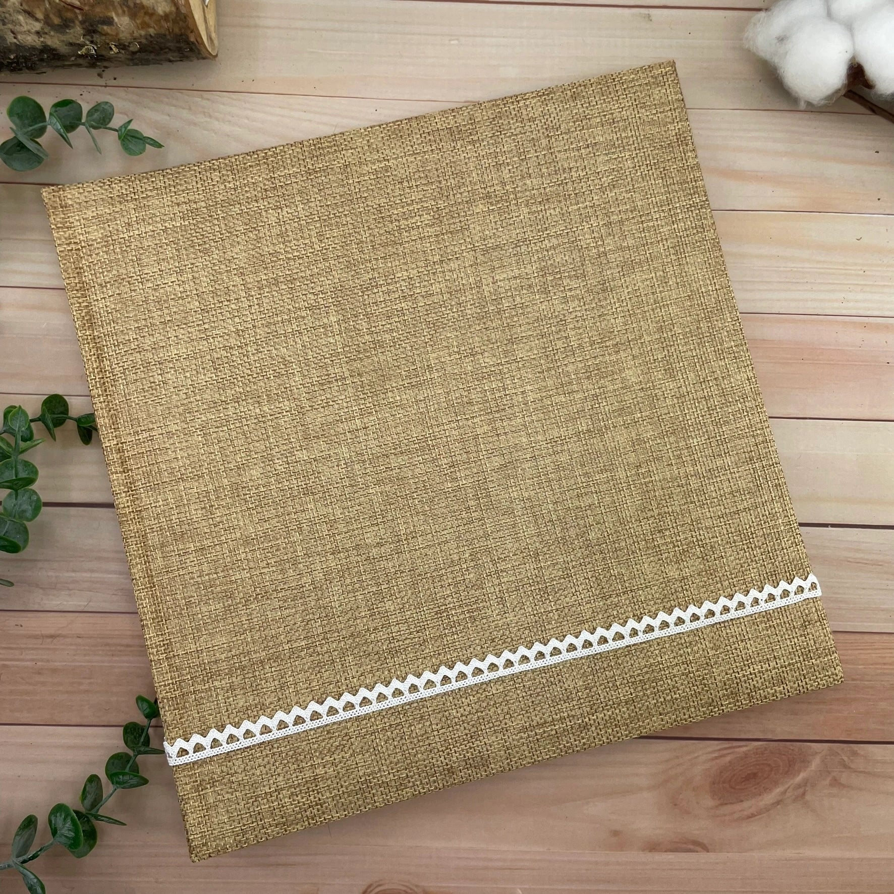 livre d'or jute dentelle fine mariage bapteme