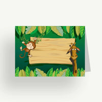 marque place décoration table baptême naissance anniversaire jungle zoo savane