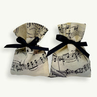 pochon dragées tissu musique partition mariage communion